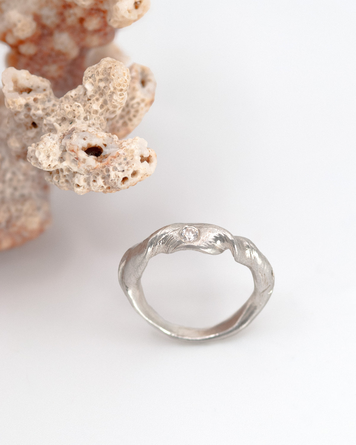Baby Baroque Ring with Vintage Diamond