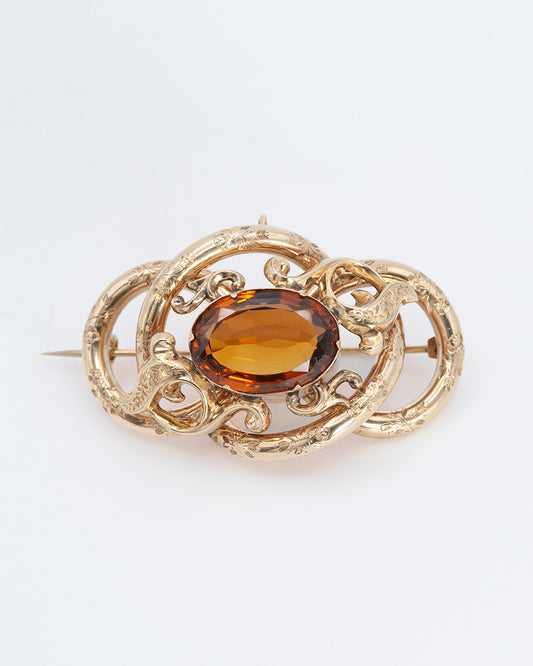 Victorian Citrine Brooch