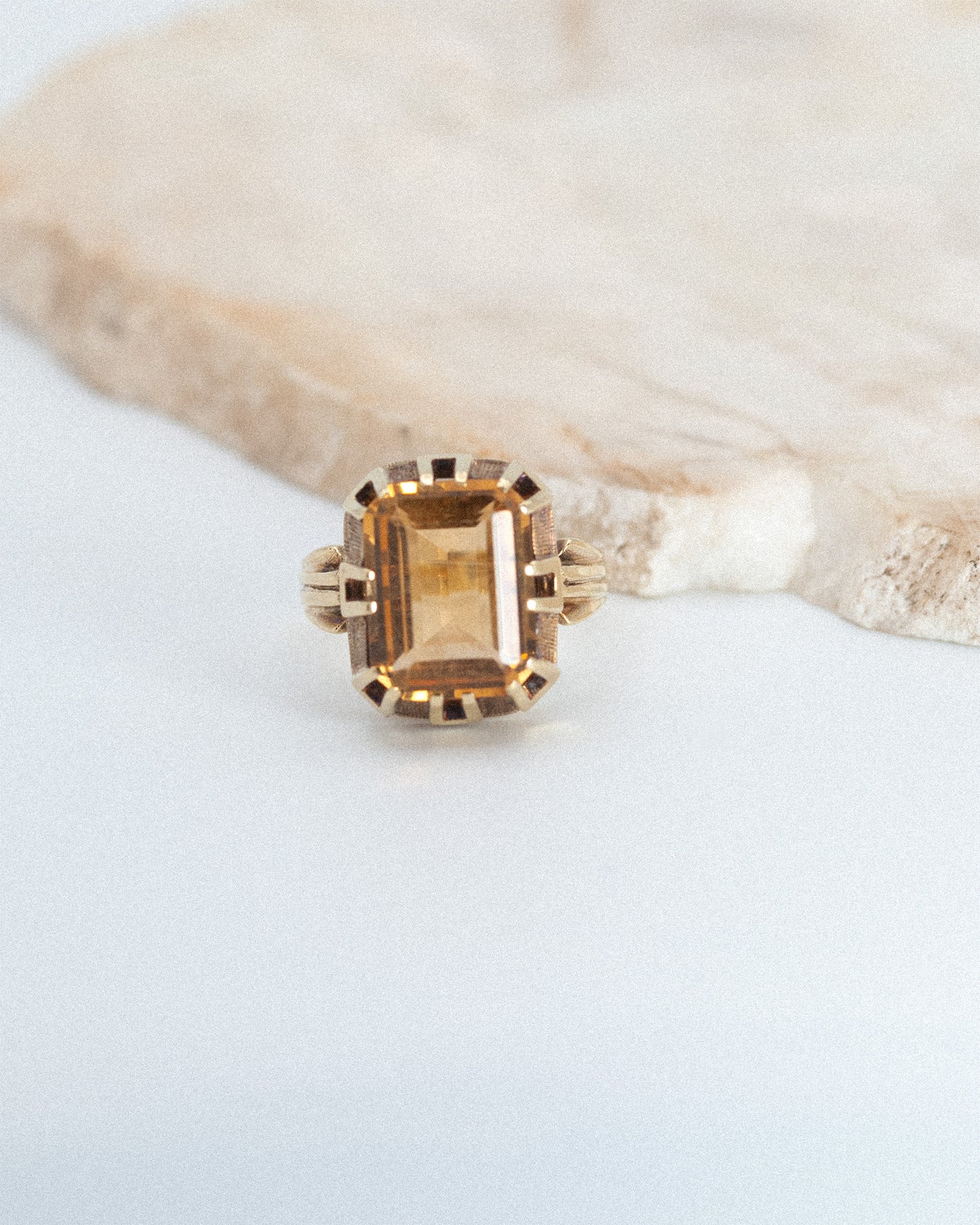 Vintage 14k Gold Citrine Ring