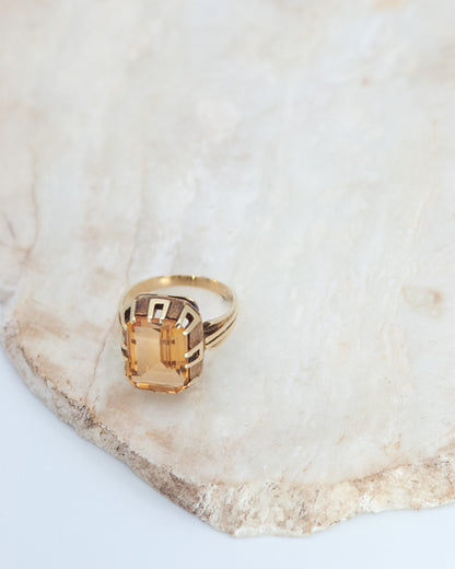 Vintage 14k Gold Citrine Ring