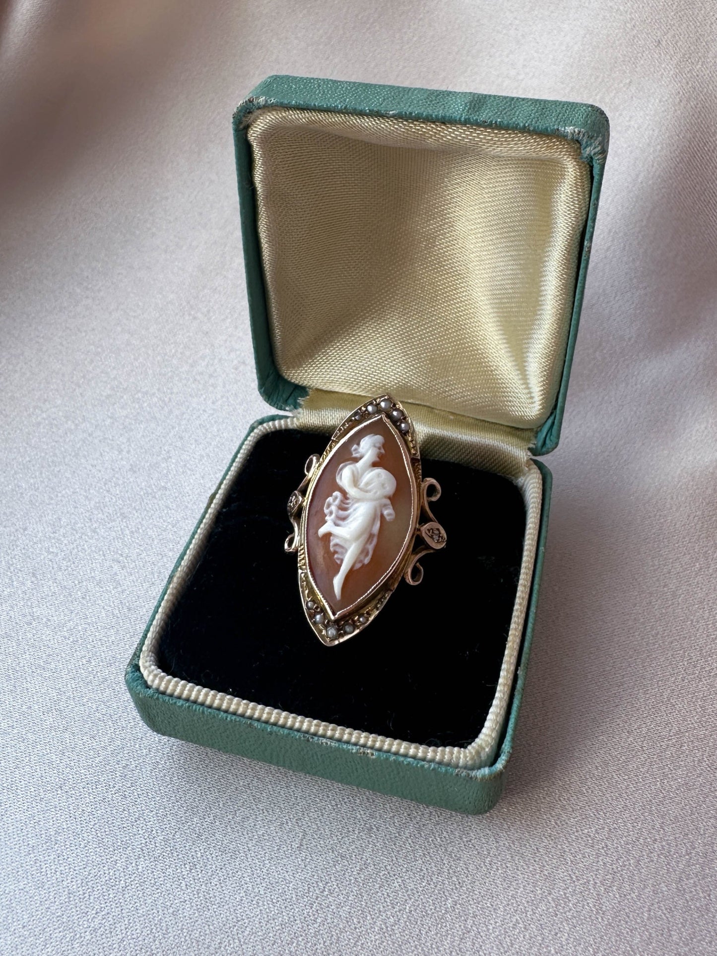 Victorian-Era Marquise Cameo Ring