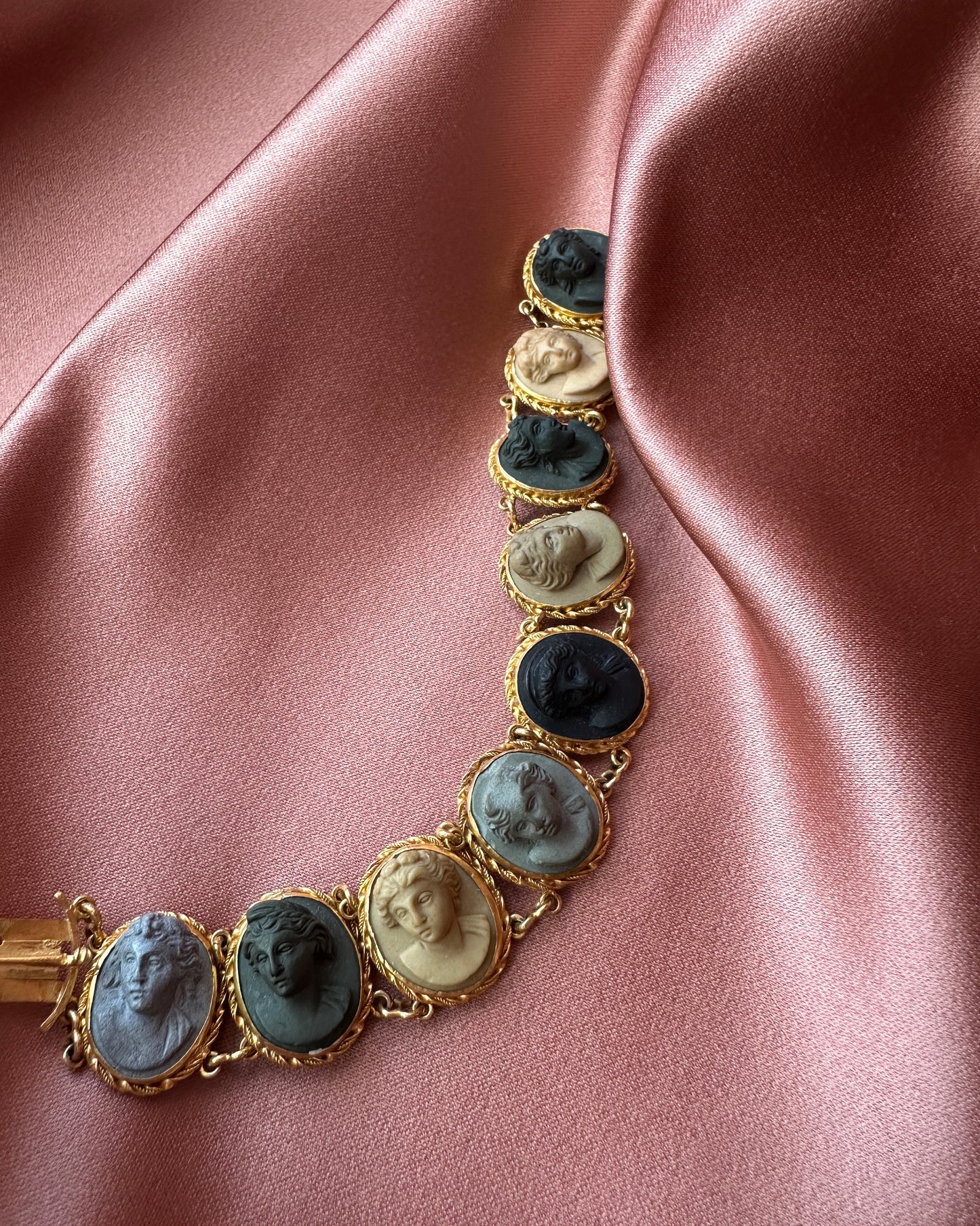 Antique Lava Cameo Bracelet