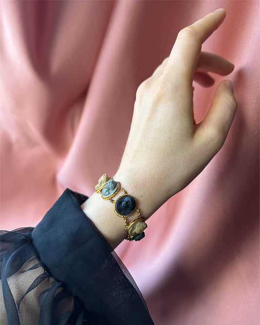 Antique Lava Cameo Bracelet