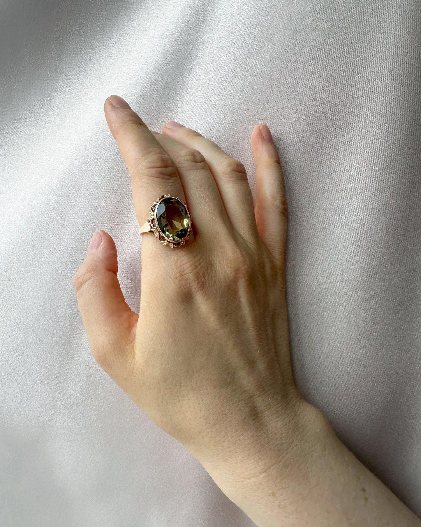 Opulent Smokey Quartz & Rose Gold Ring