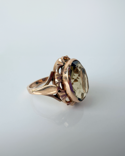 Opulent Smokey Quartz & Rose Gold Ring