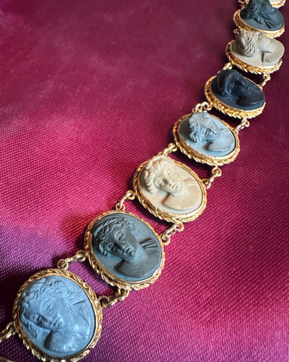 Lava Cameo & Yellow Gold Bracelet