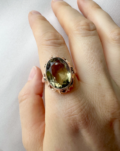 Opulent Smokey Quartz & Rose Gold Ring