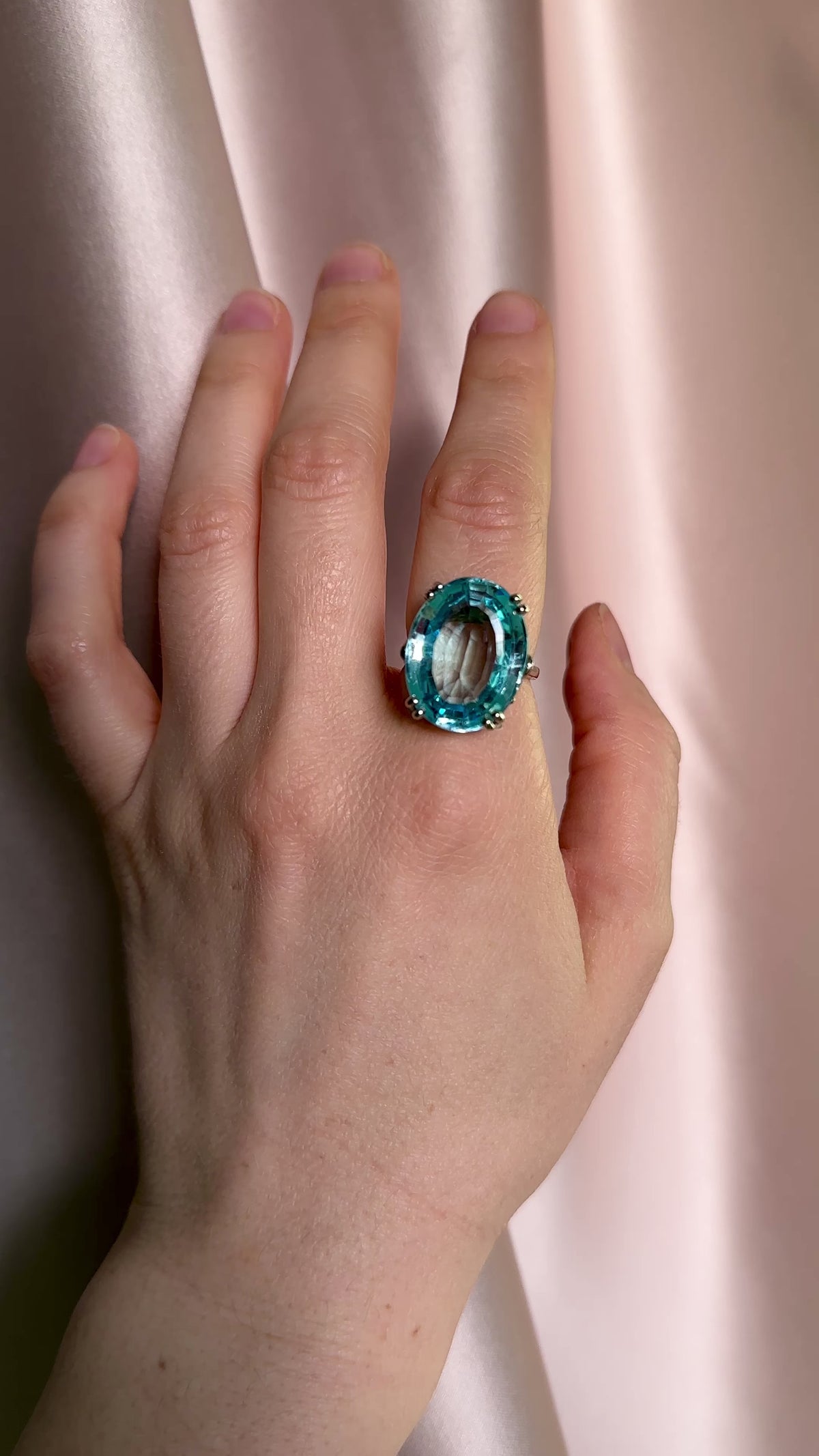 Vintage Blue Topaz Cocktail Ring